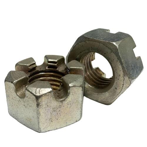 2HSHN114 1-1/4"-7  2H Heavy Slotted Hex Nut, Coarse, Zinc